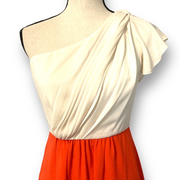 MM Couture orange and cream dress - Picture 5 of 12